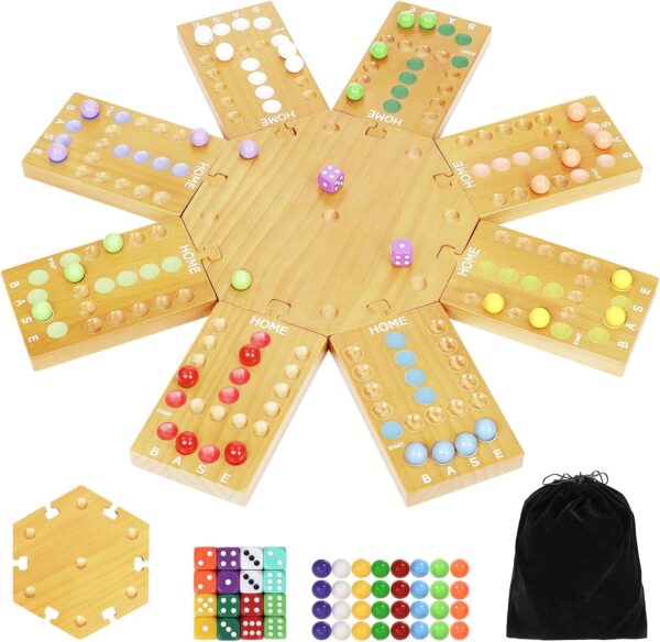 Wooden Marble Board Game Set
