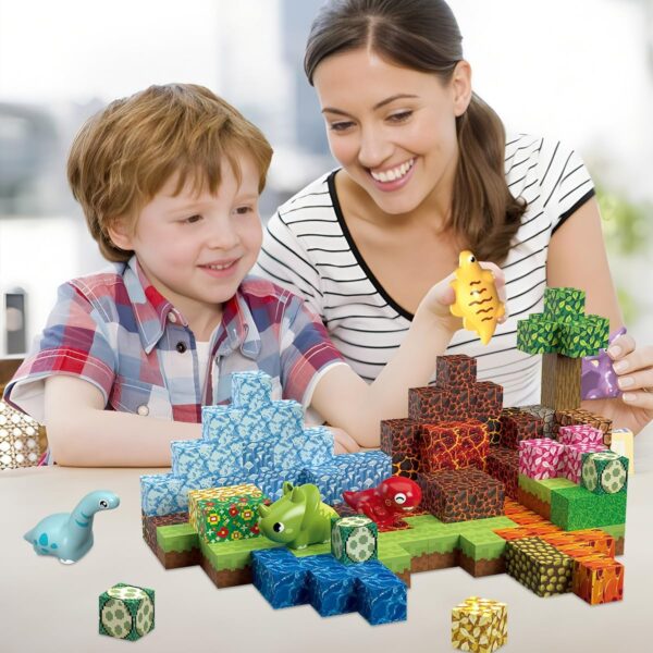 Magnetic Dinosaur Building Blocks Set - 205 Pieces - Image 2