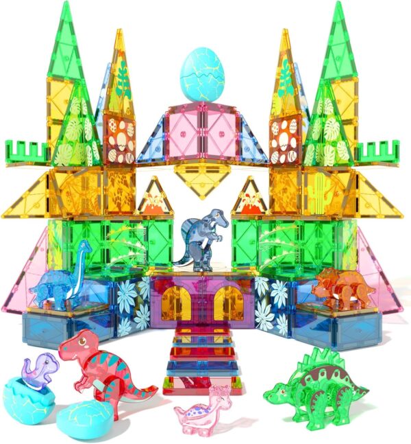 Magnetic Dinosaur Tiles Set - 105 Pieces